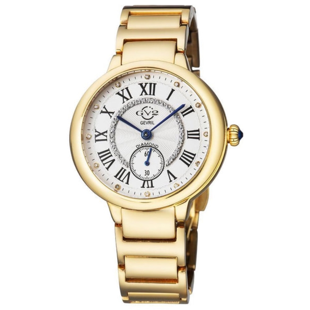 Gv2 By Gevril Rome Women's Gold Diamond Watch ~ New in Box